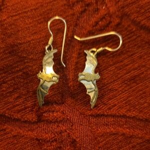 Sterling Silver Bat Earrings